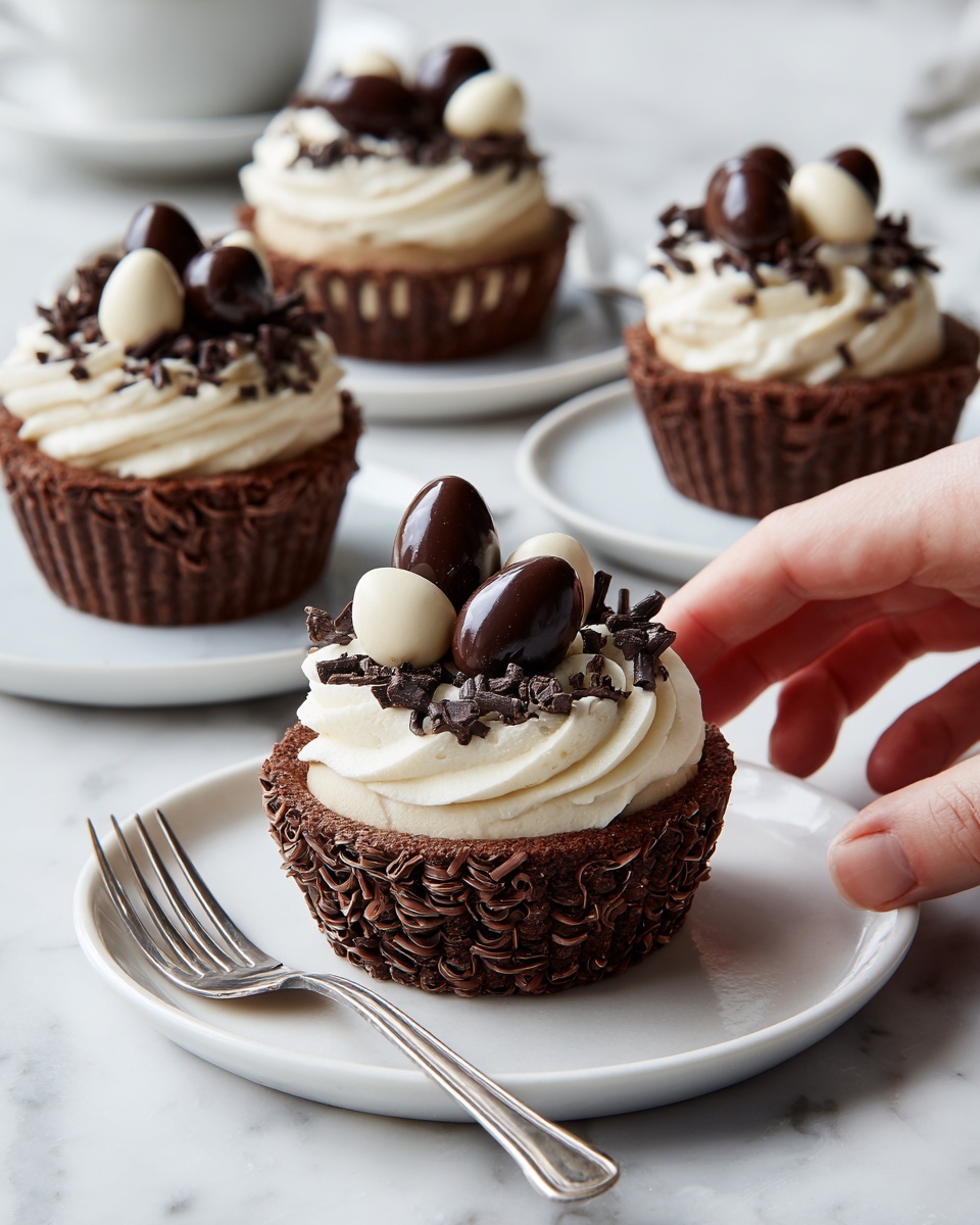 Delightful Chocolate Meringue Easter Nests Recipe - Recipe Image