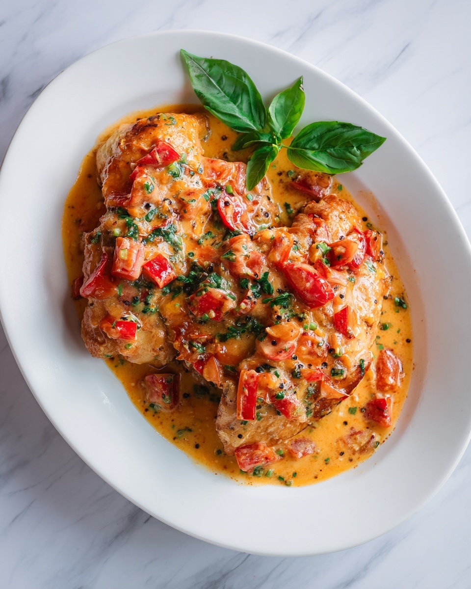 Slow Cooker Creamy Tomato Basil Chicken Recipe - Recipe Image