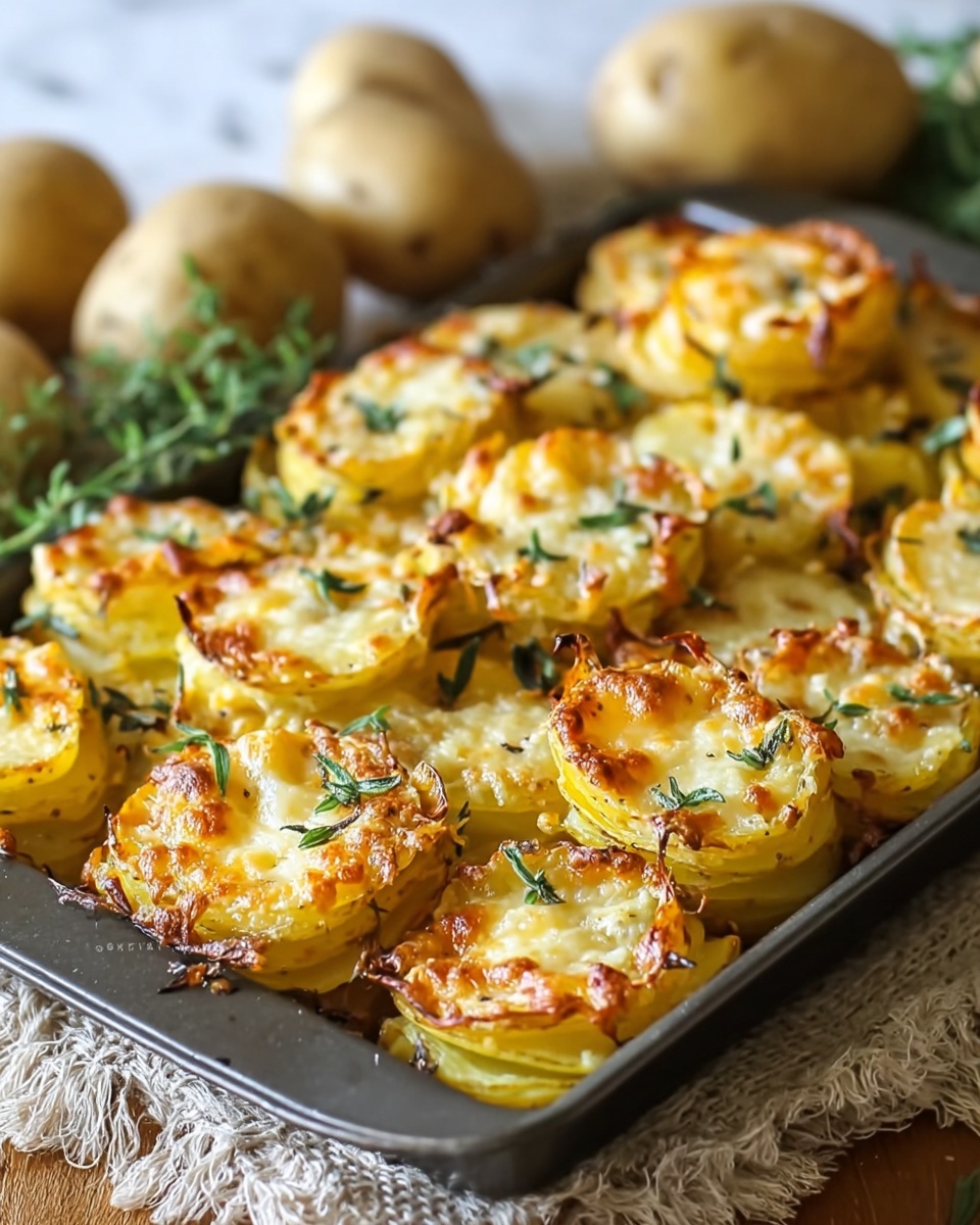 Cheesy Garlic Herb Roasted Potatoes Recipe - Recipe Image