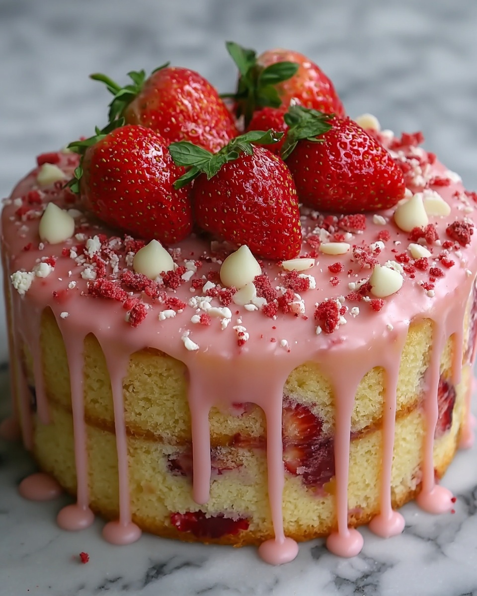 Strawberry Seismic Cake Recipe - Recipe Image