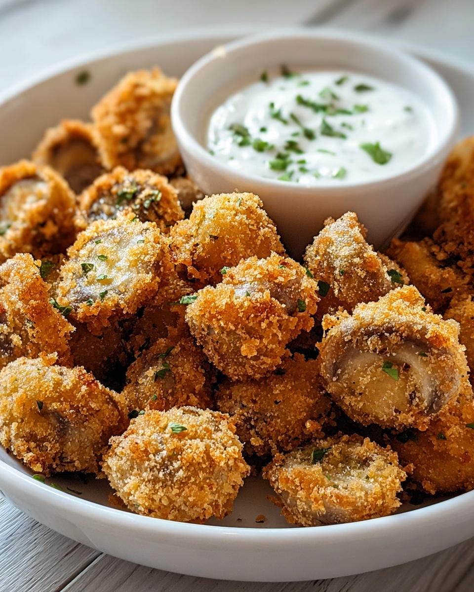 Crispy Fried Mushrooms with Cool Ranch Dip Recipe - Recipe Image