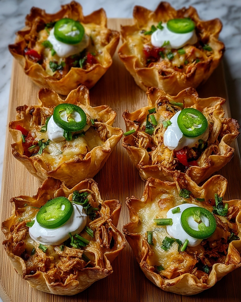 Mini Chicken Fajita Wonton Cups: A Quick Tasty Treat! Recipe - Recipe Image
