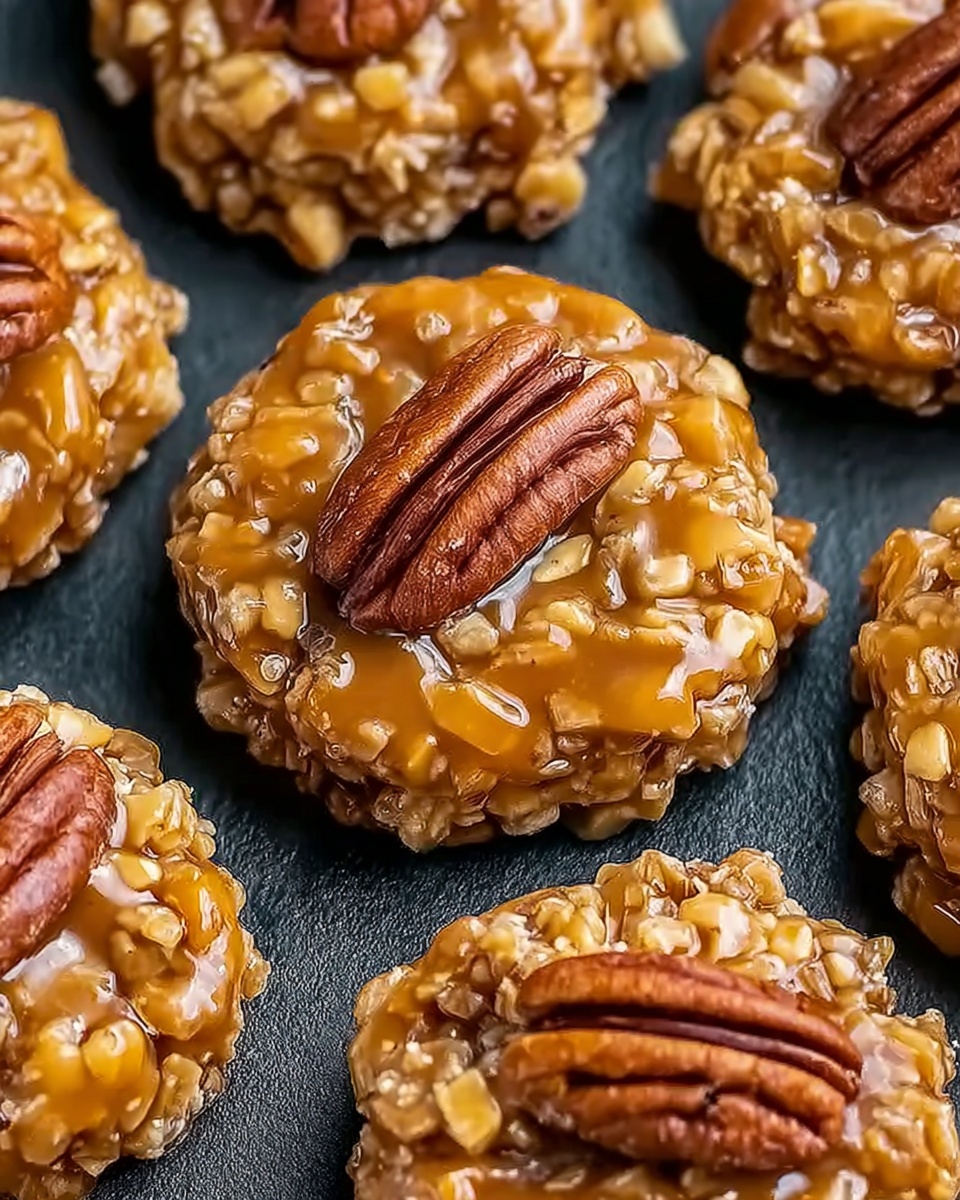 No-Bake Pecan Coconut Praline Cookies Recipe - Recipe Image