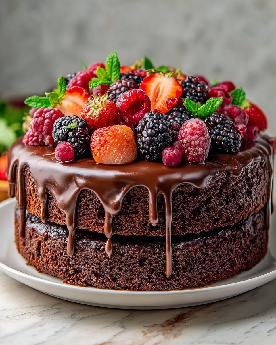 Berry Chocolate Cake Recipe - Recipe Image