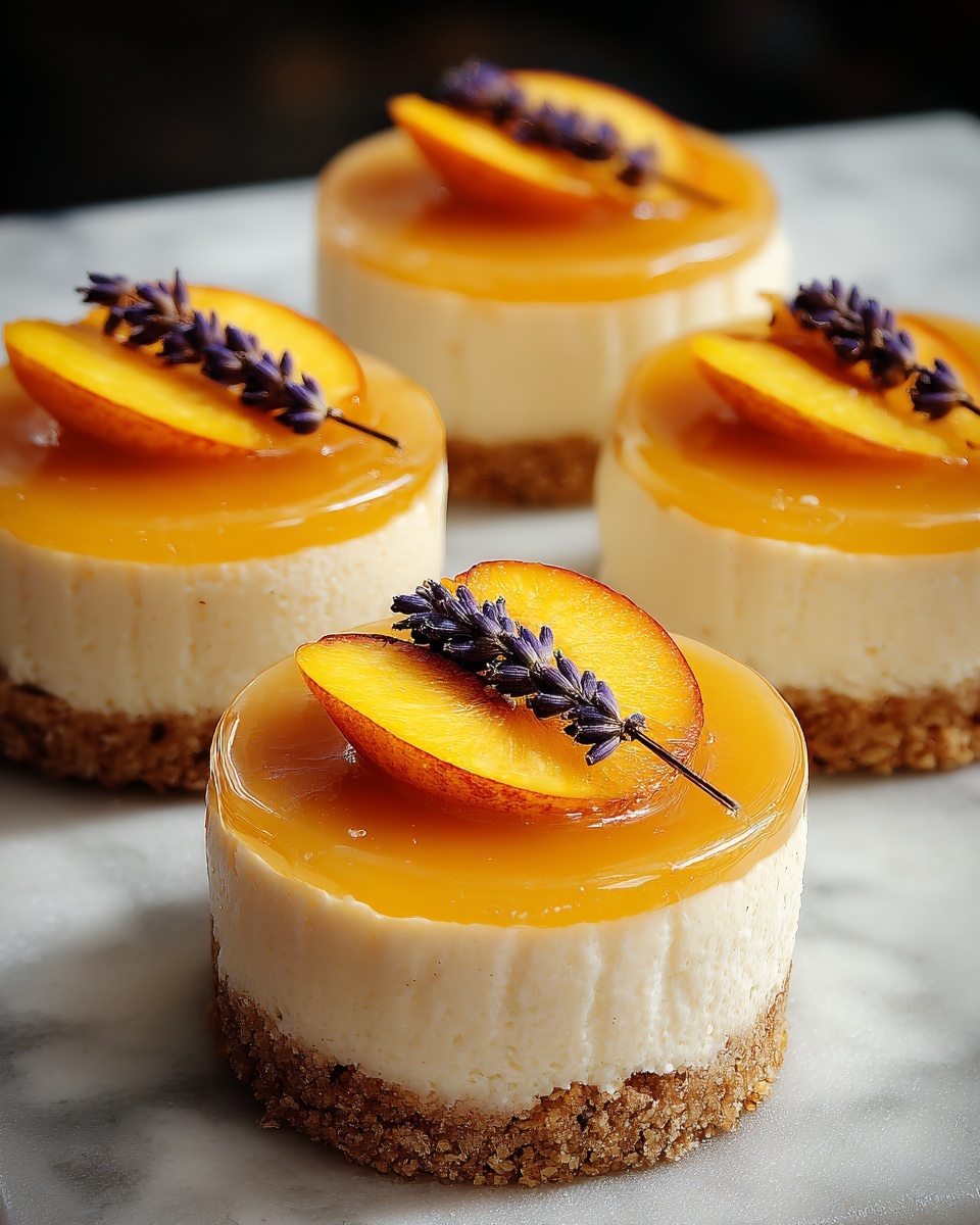 Peaches and Hay Mini Cheesecakes with Honey Recipe - Recipe Image