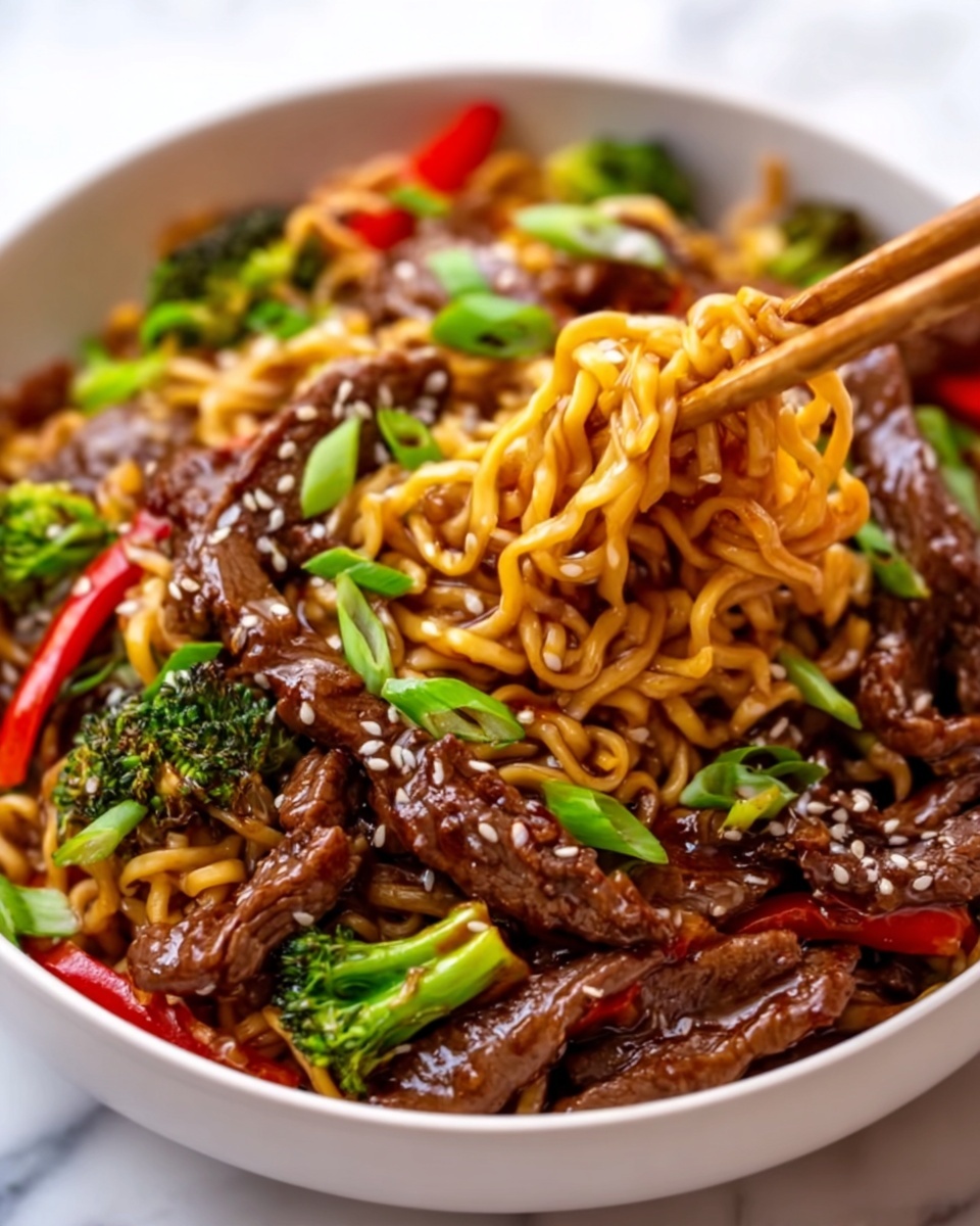 Sticky Beef Noodles Recipe - Recipe Image