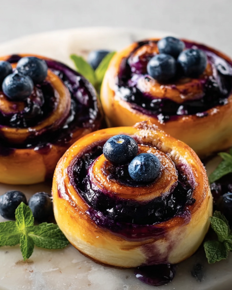 Blueberry Cinnamon Rolls with Cream Cheese Frosting Recipe - Recipe Image