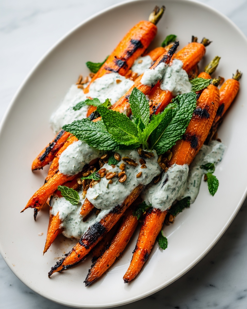 Roasted Carrots with Mint & Tahini Sauce Recipe - Recipe Image