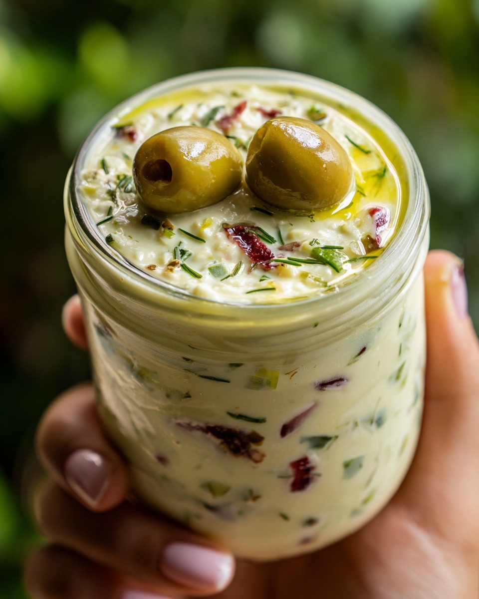 Olive Lovers’ Dream Dip – Creamy Feta & Green Olive Spread Recipe - Recipe Image