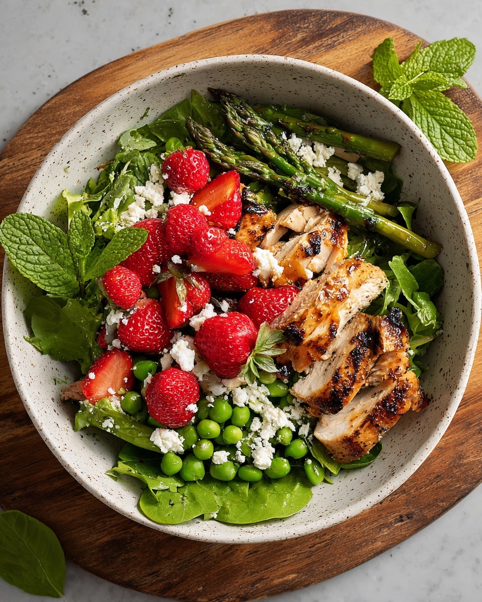 Strawberry Chicken Salad with Mint & Goat Cheese Recipe - Recipe Image
