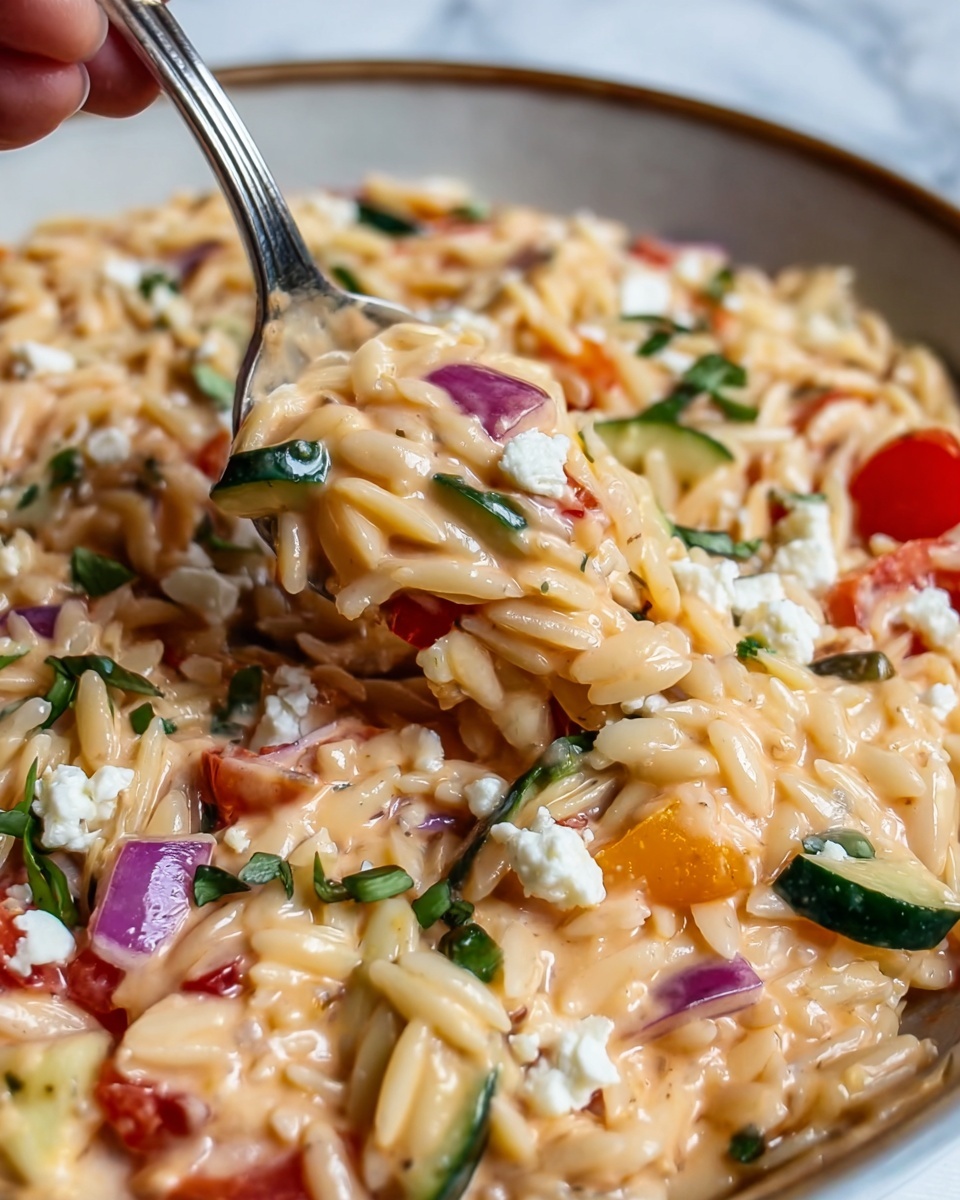 One Pan Baked Feta Veggie Orzo Recipe - Recipe Image