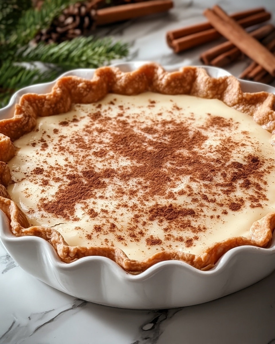 Christmas Eve Cinnamon-Vanilla Creamy Custard Pie Recipe - Recipe Image