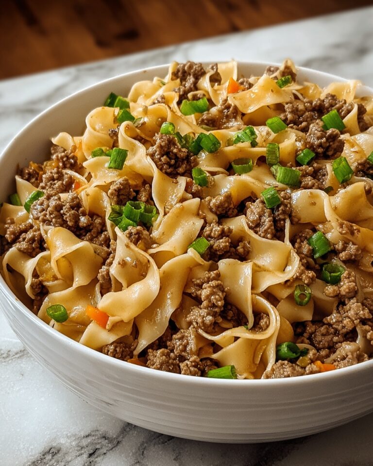 Mongolian Ground Beef Noodles Recipe