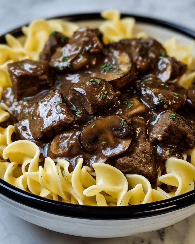 Tender Crockpot Beef Tips with Noodles Recipe