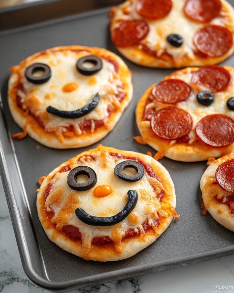 Easy Peasy Mini Halloween Pizzas Recipe