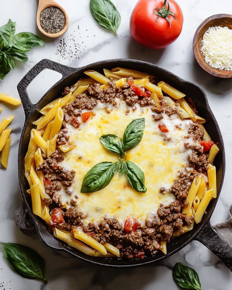 Cheesy Penne with Ground Beef Recipe