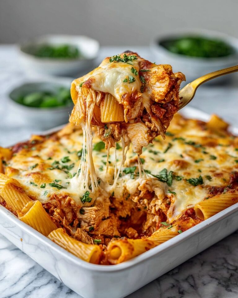 Cheesy Baked Chicken Rigatoni Pasta Recipe