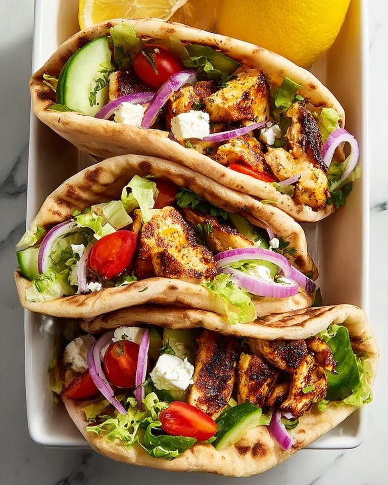 Chicken Pitas with Greek Yogurt and Fresh Veggies Recipe