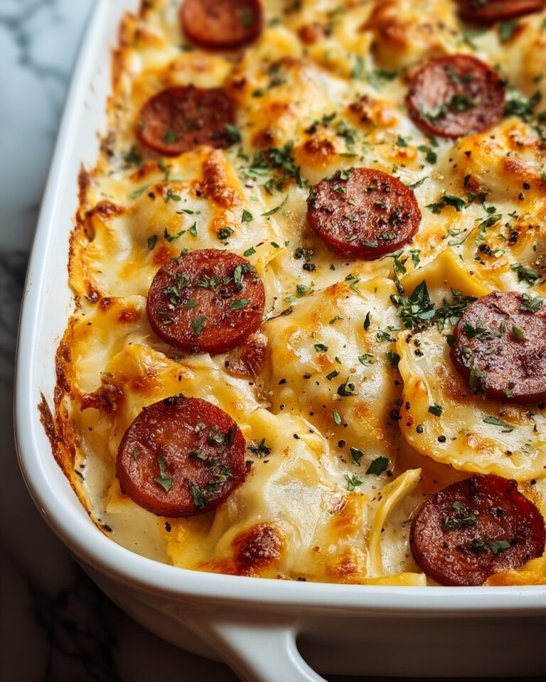 Crockpot Pierogi Casserole with Kielbasa Recipe