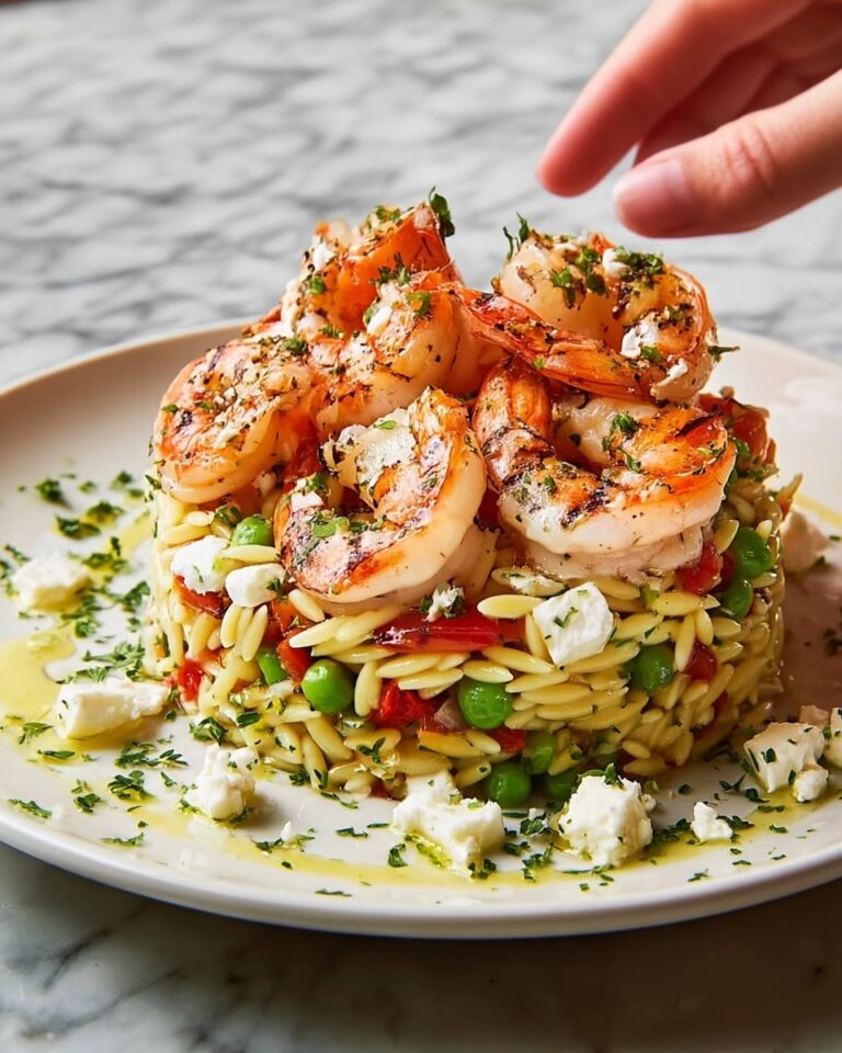 Greek-Style Lemony Grilled Shrimp Orzo Salad Recipe