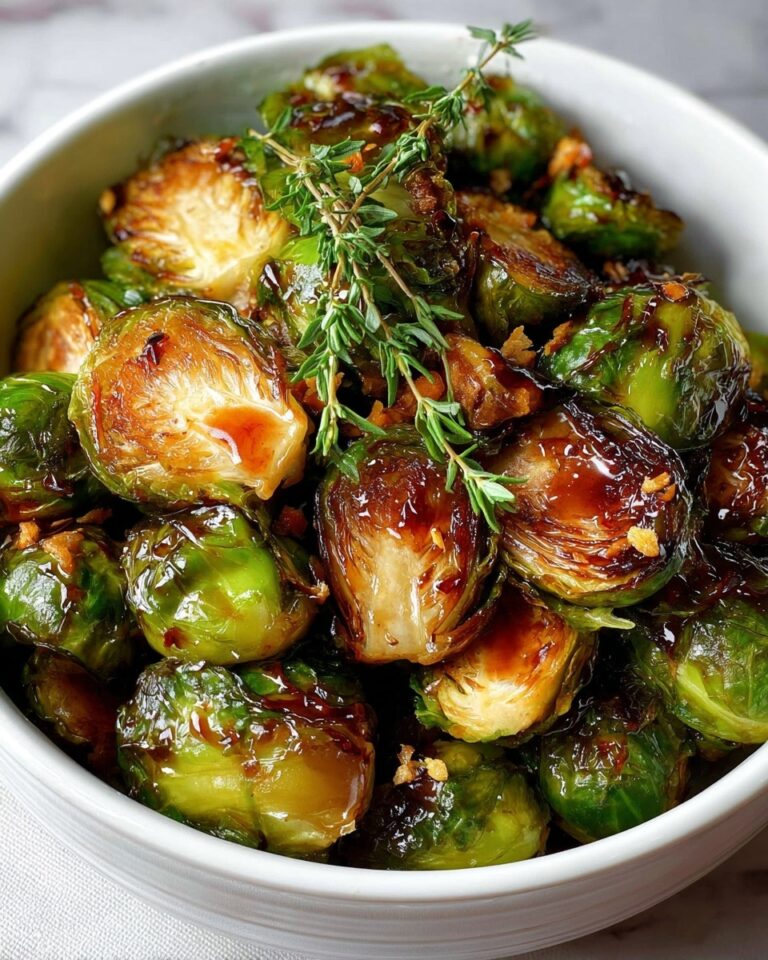 Honey Balsamic Roasted Brussels Sprouts with Walnuts and Feta Recipe