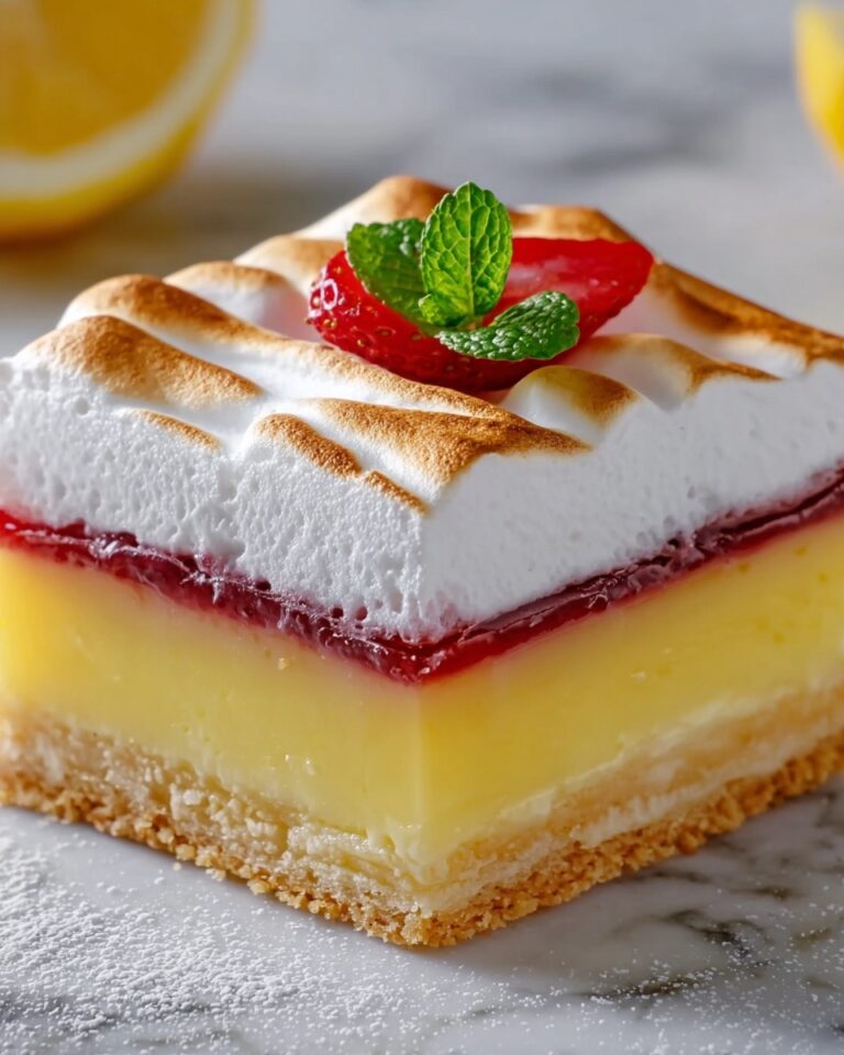 Lemon Pie Bars with Strawberry Meringue Recipe