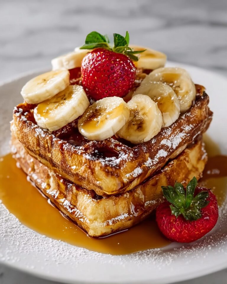 Caramelized Coconut Banana Bread Waffle French Toast Recipe