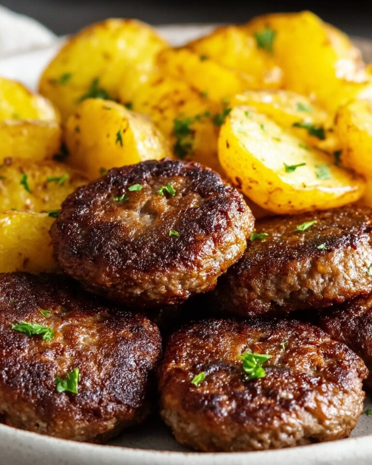 Mini Meat Patties with Crispy Pan-Fried Potatoes Recipe
