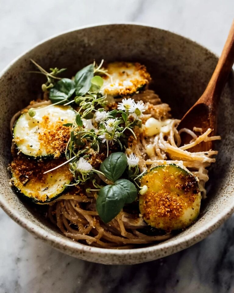 Crispy Zucchini Spaghetti with Cherry Tomatoes, Garlic, and Basil Recipe