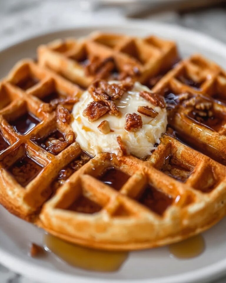 Spiced Pumpkin Waffles with Brown Butter Maple Syrup Recipe