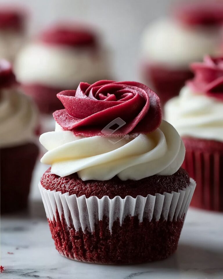 Rose Red Velvet Cupcakes with Cream Cheese Frosting Recipe