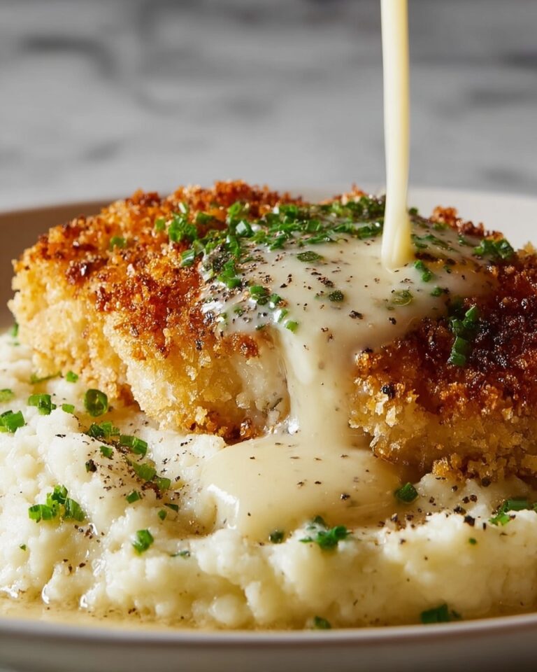Parmesan Crusted Chicken with Creamy Garlic Sauce Recipe
