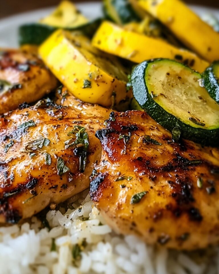 Lemon Pepper Chicken and Rice with Zucchini and Squash Recipe