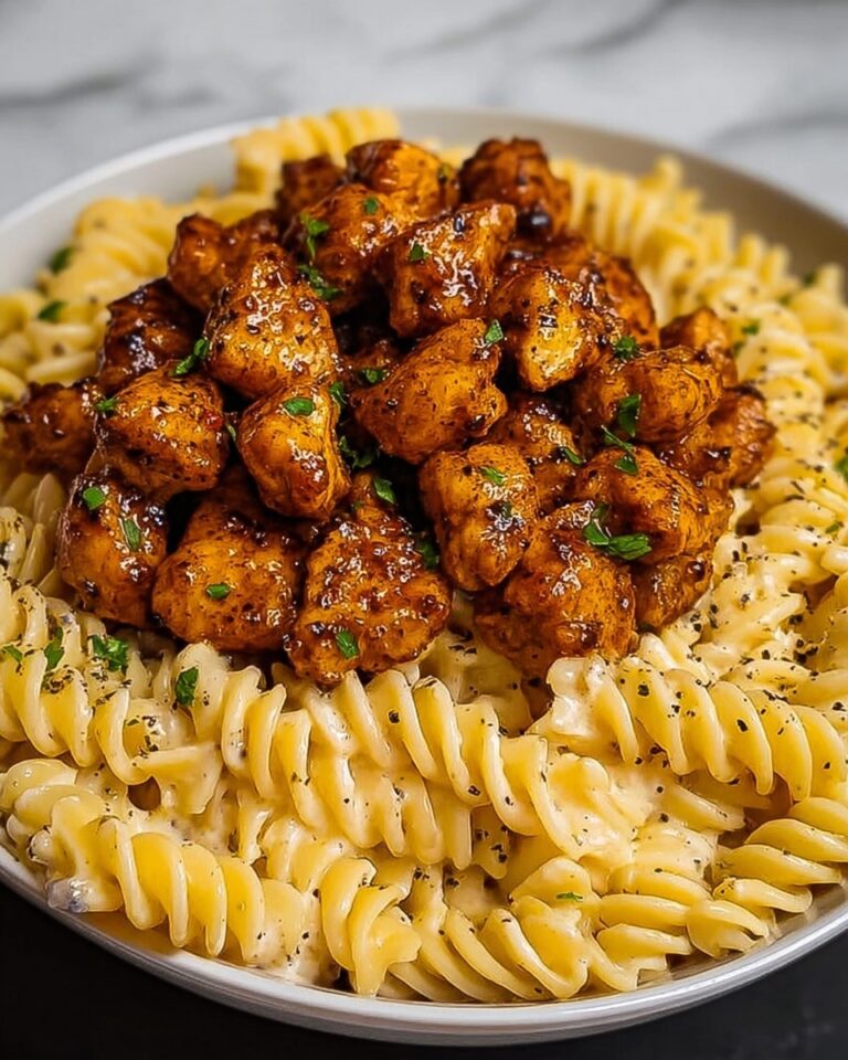 Garlic Butter Chicken Bites & Spicy Cajun Alfredo Twisted Pasta Recipe