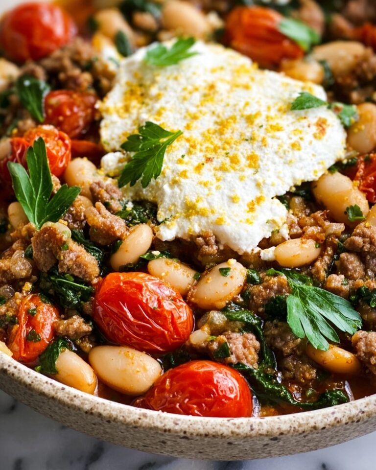 Greek Sausage and Beans Bake with Feta and Lemon Recipe