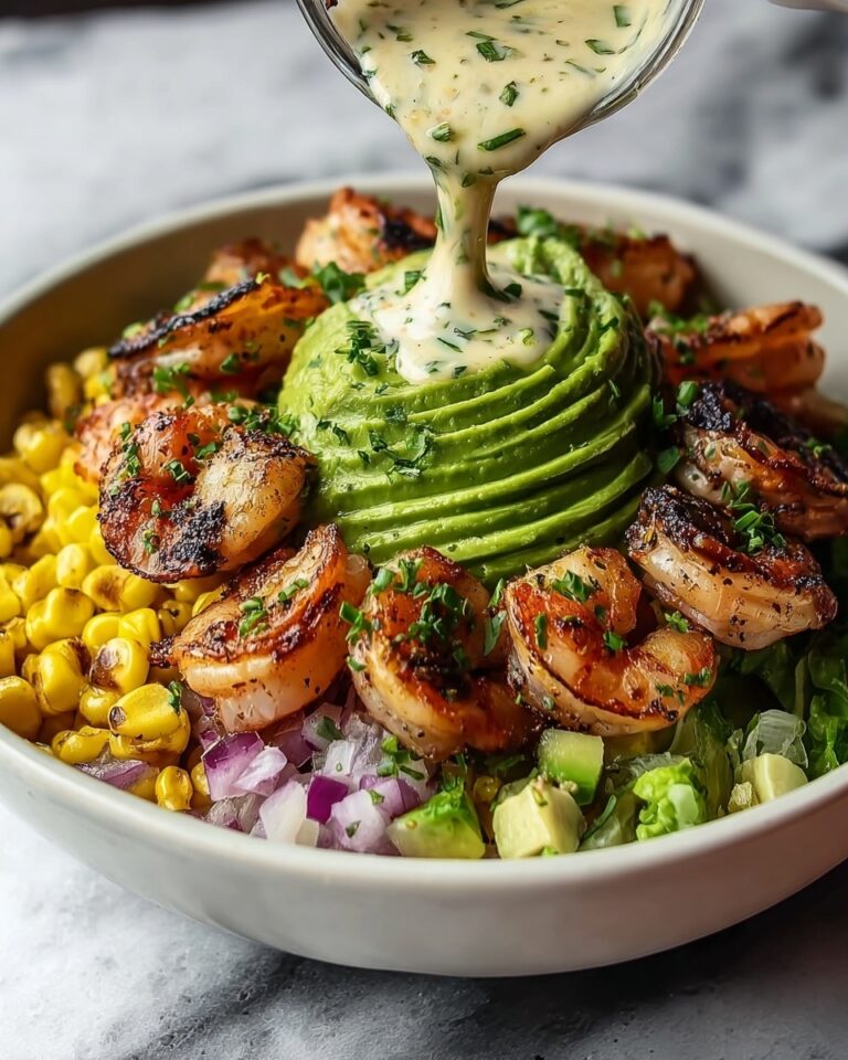 Yummy Grilled Shrimp Bowl with Avocado Corn Salsa and Creamy Sauce Recipe