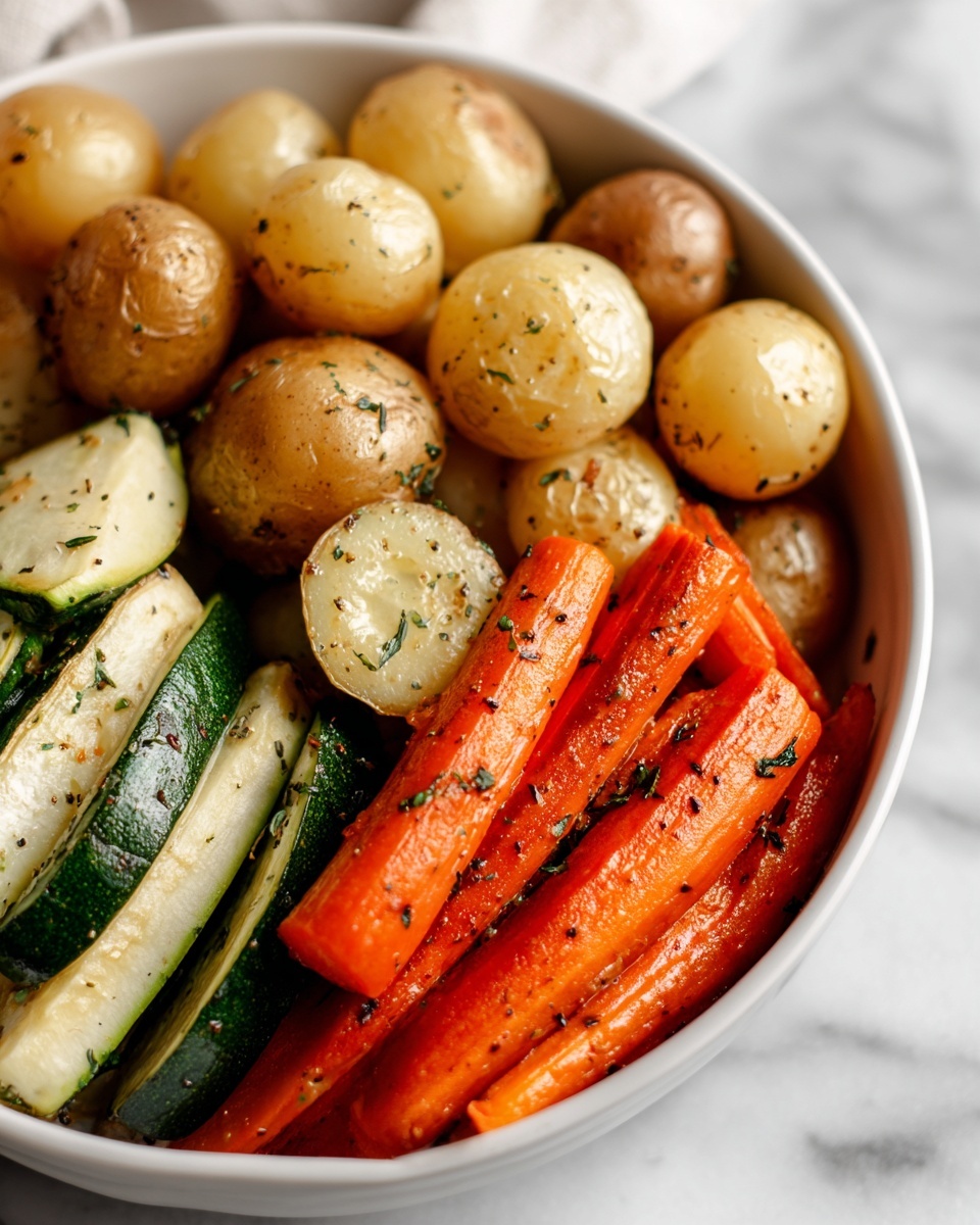 Garlic Herb Roasted Potatoes, Carrots, and Zucchini Recipe - Recipe Image