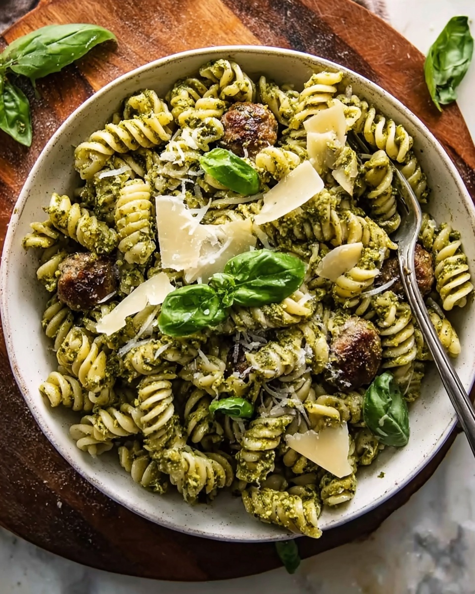 One Pot Lemon Basil Asparagus and Sausage Pasta Recipe - Recipe Image