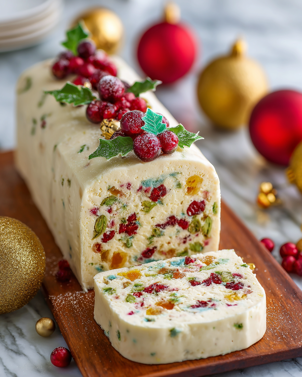 Festive Holiday Antipasto Cream Cheese Log Recipe - Recipe Image