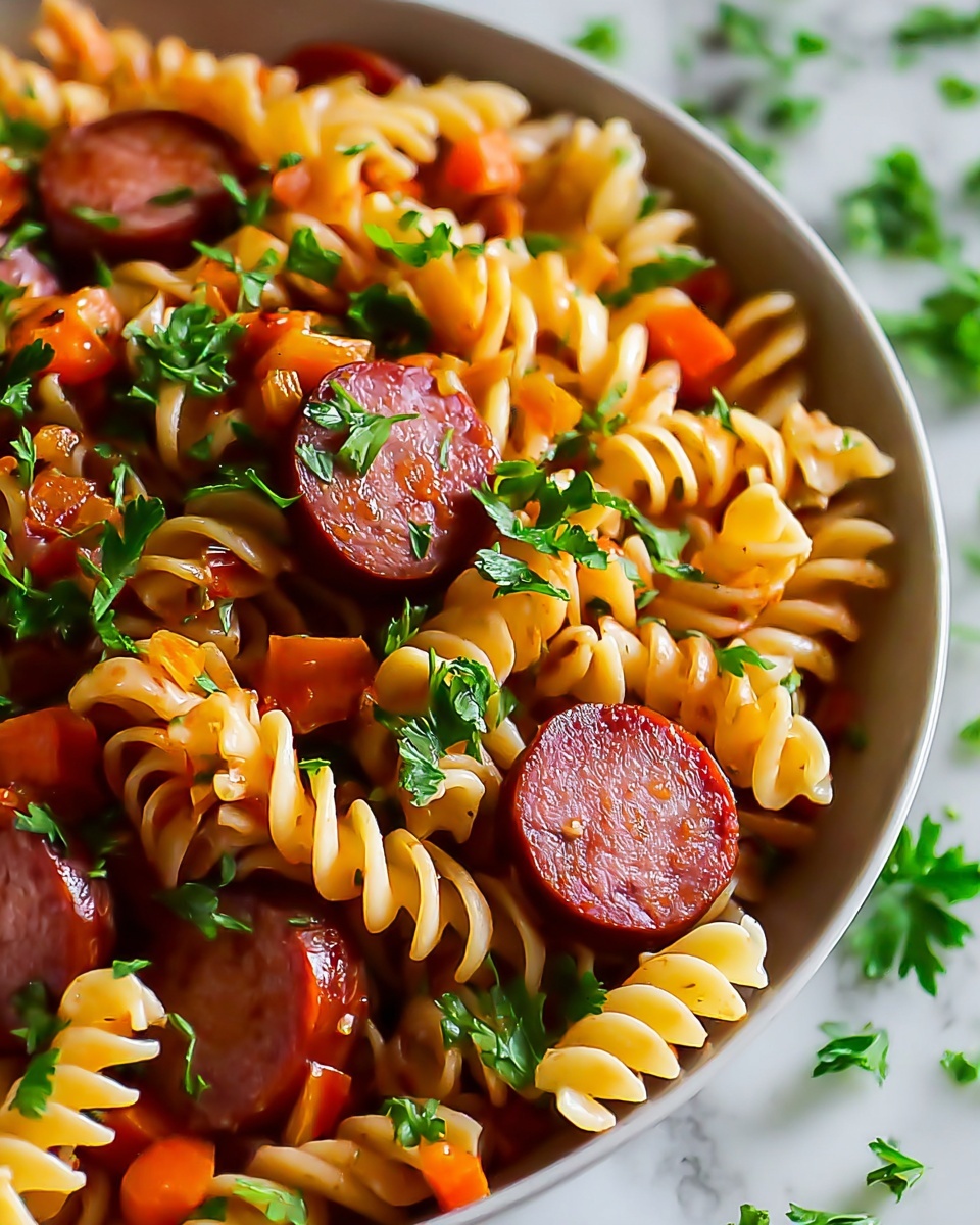 One Pot Kielbasa Pasta Recipe - Recipe Image