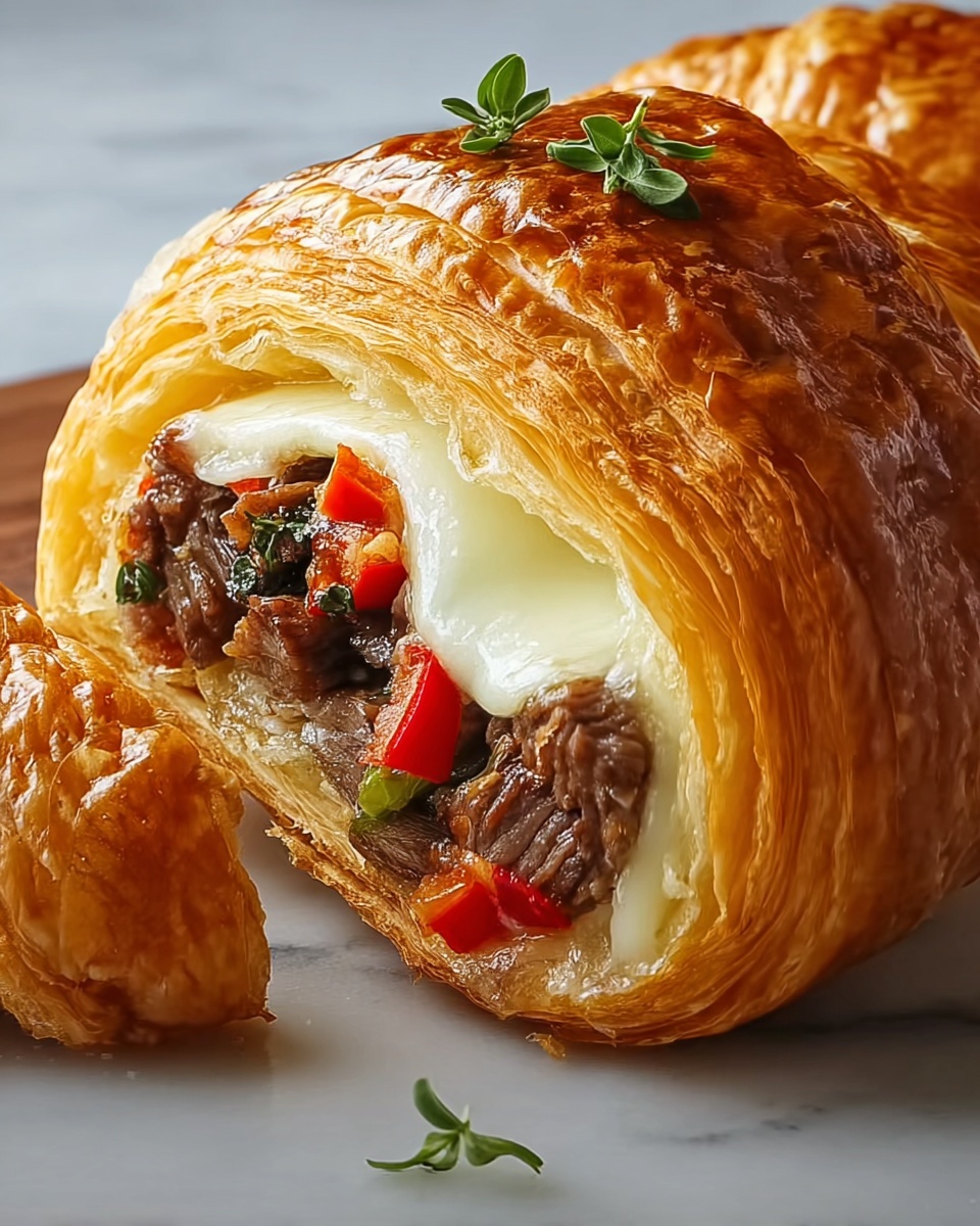 Philly Cheesesteak Crescent Ring Recipe - Recipe Image