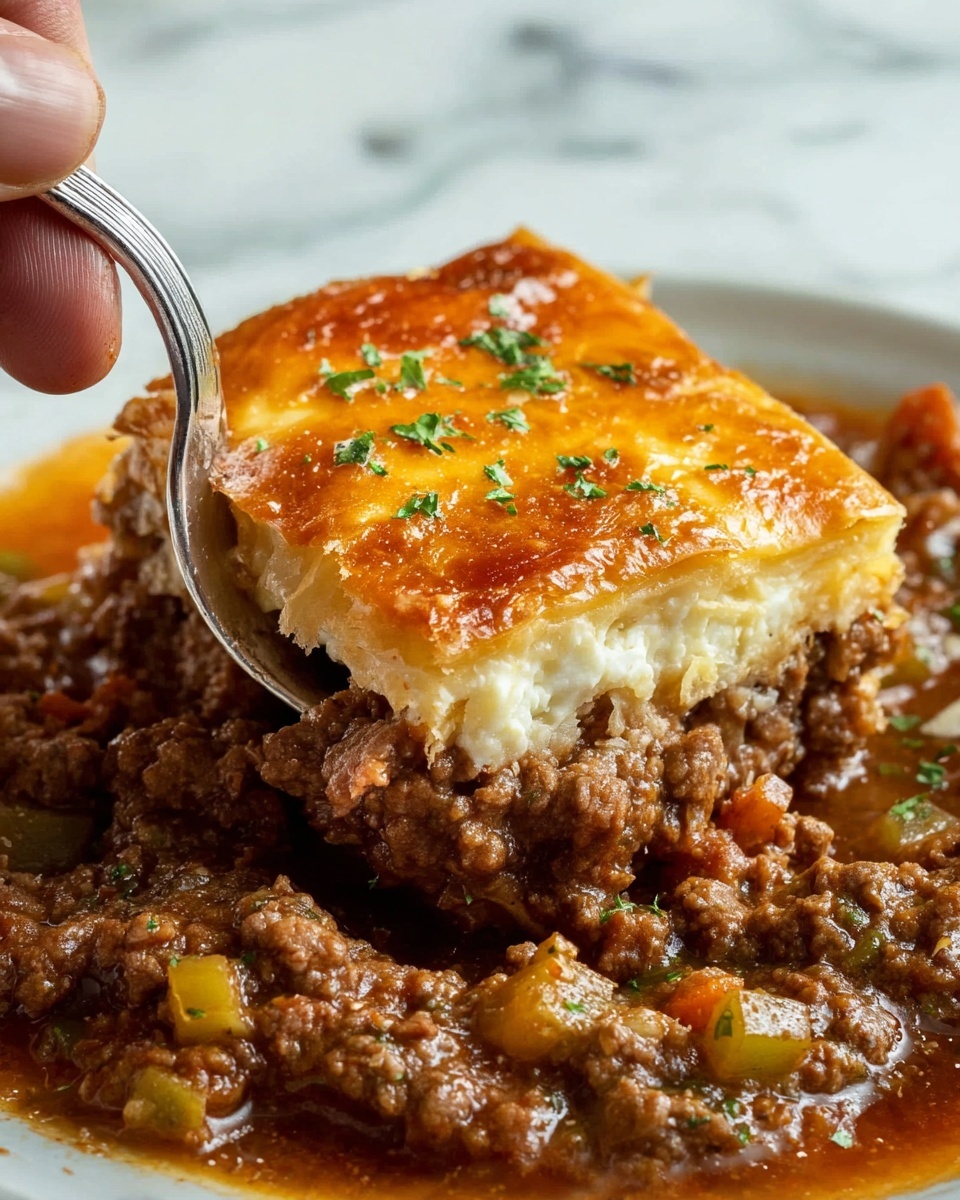 Egyptian Ground Beef and Phyllo Goulash with Custard Recipe - Recipe Image