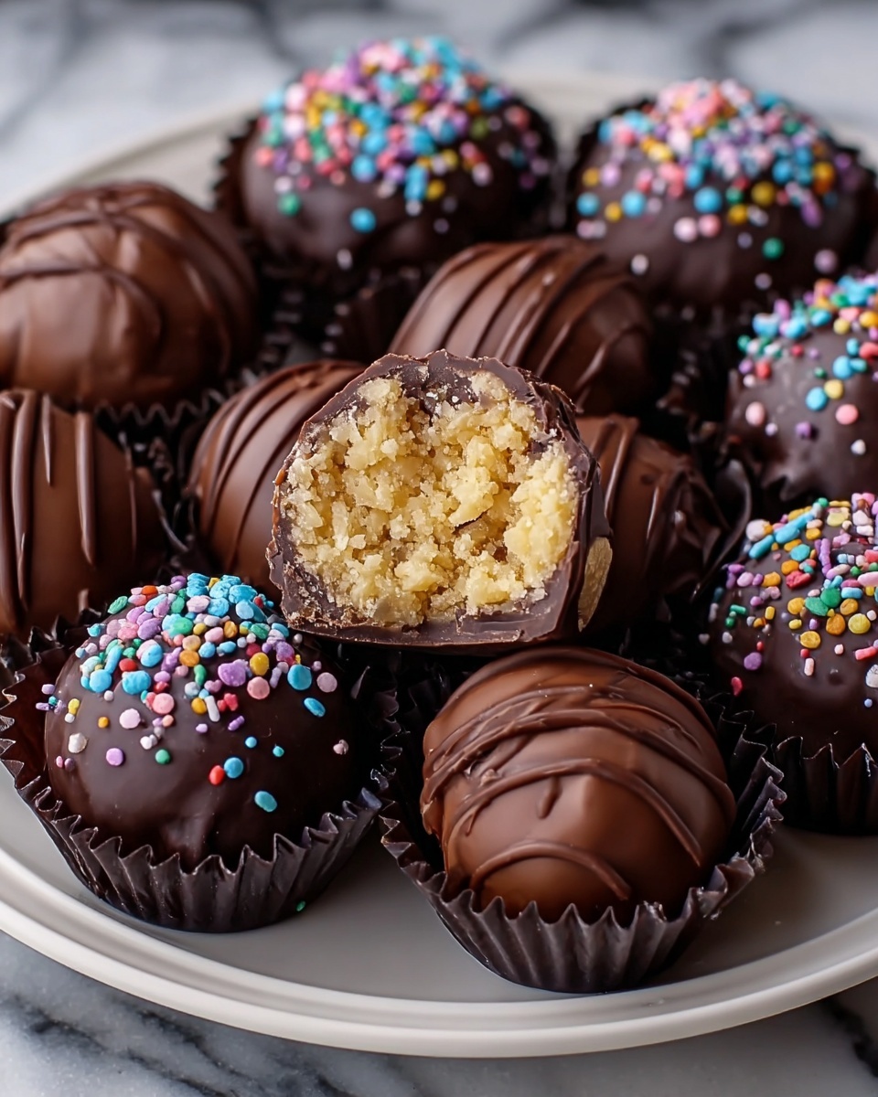Chocolate Dipped Cookie Dough Truffles Recipe - Recipe Image