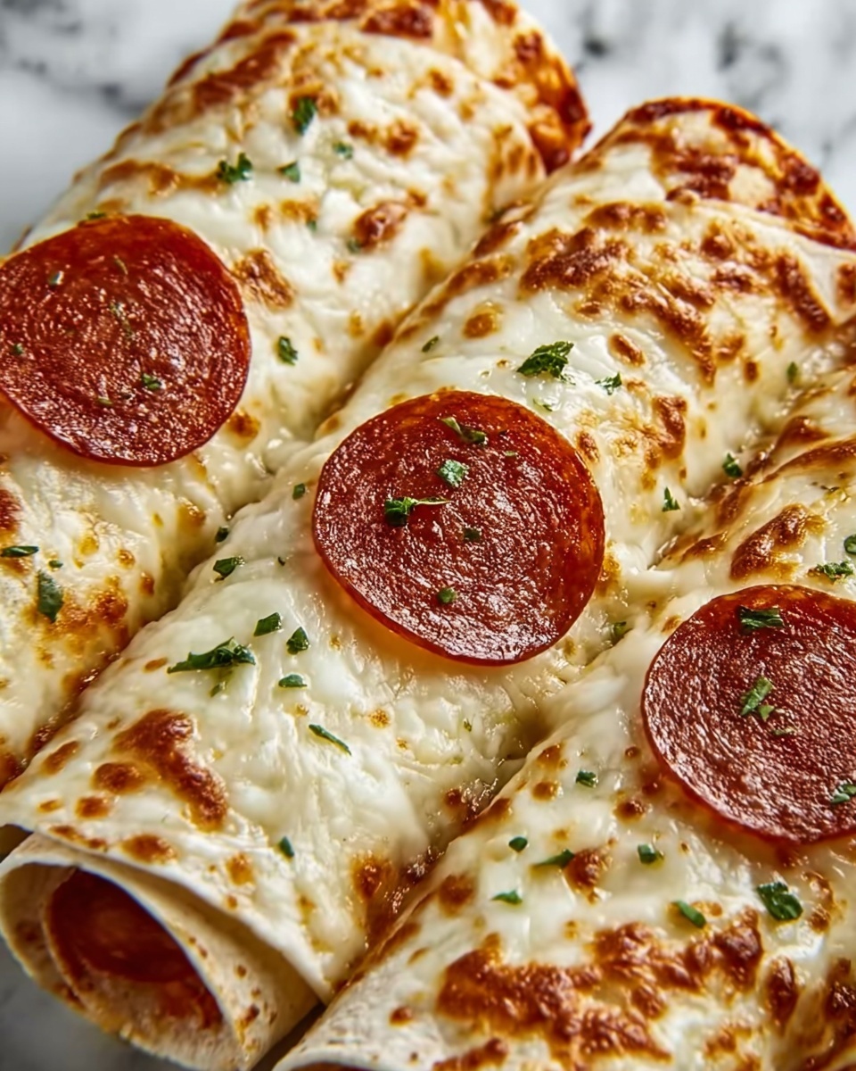 Cheesy Pepperoni Pizza Roll-Ups with Low-Carb Tortillas Recipe - Recipe Image