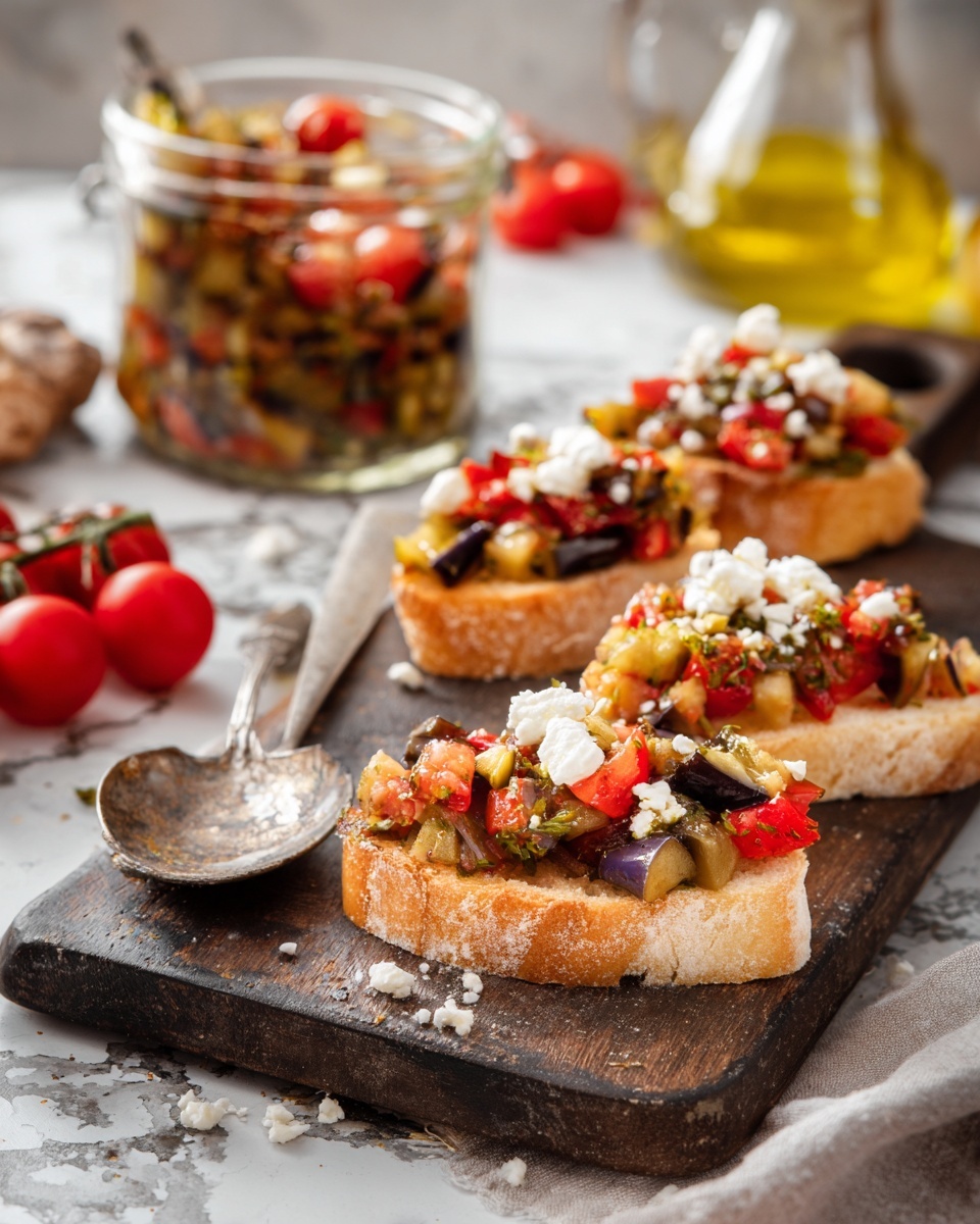 Eggplant and Tomato Bruschetta Recipe - Recipe Image