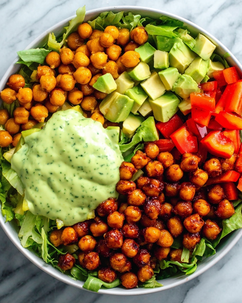 BBQ Chickpea Salad with Avocado Ranch Recipe - Recipe Image
