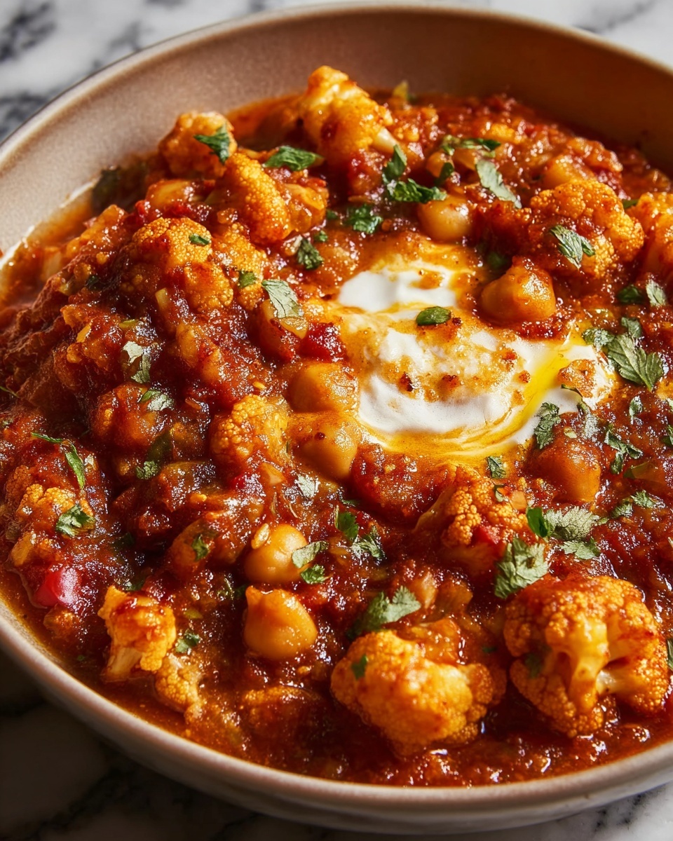 Creamy Tomato Chickpea and Cauliflower Masala Recipe - Recipe Image