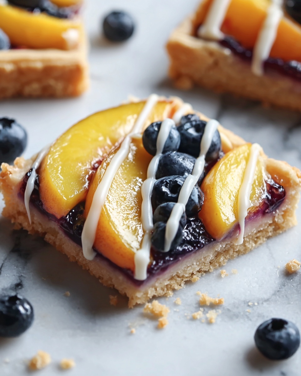 Blueberry Peach Tart with Vanilla Glaze Recipe - Recipe Image