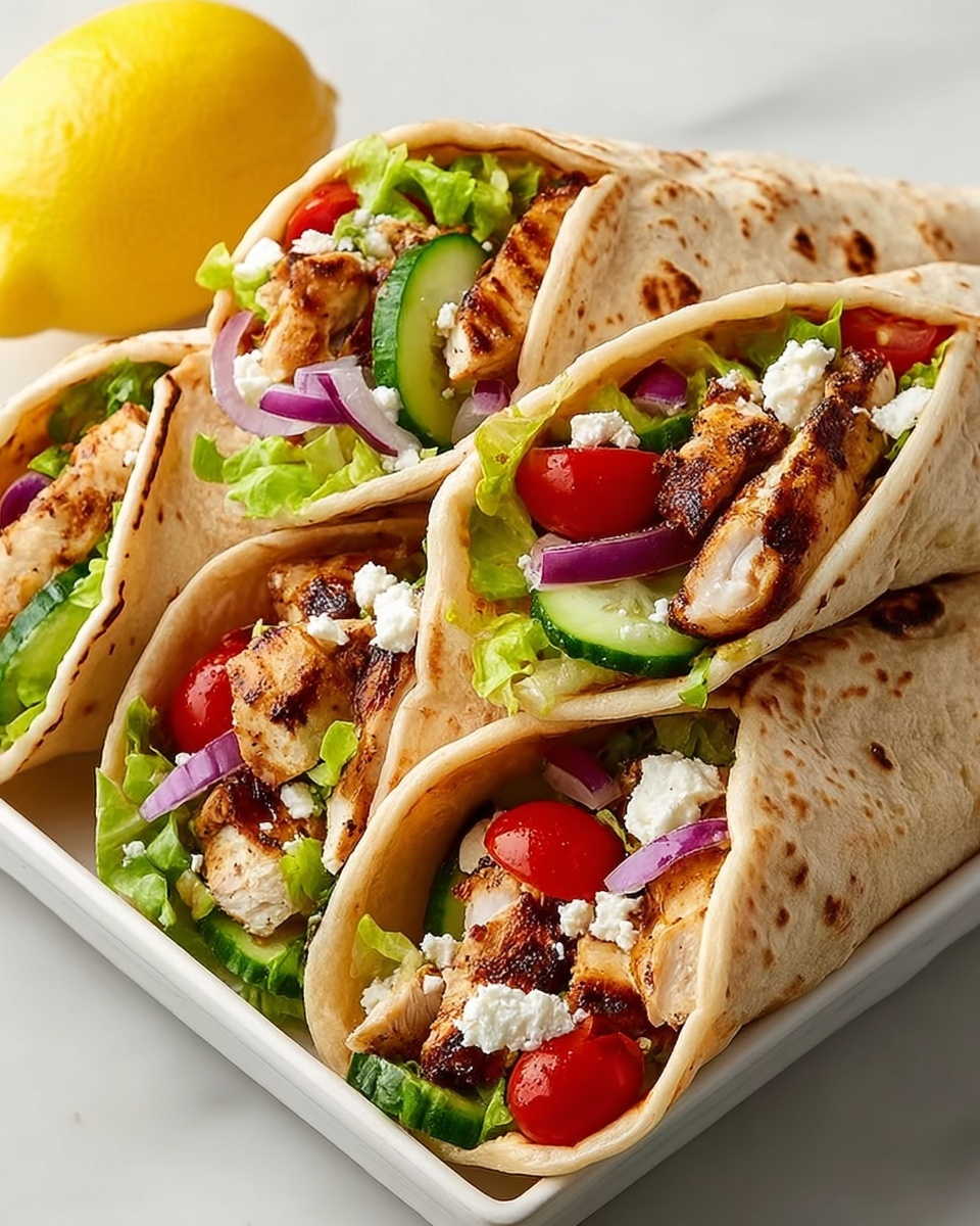 Chicken Pitas with Greek Yogurt and Fresh Veggies Recipe - Recipe Image