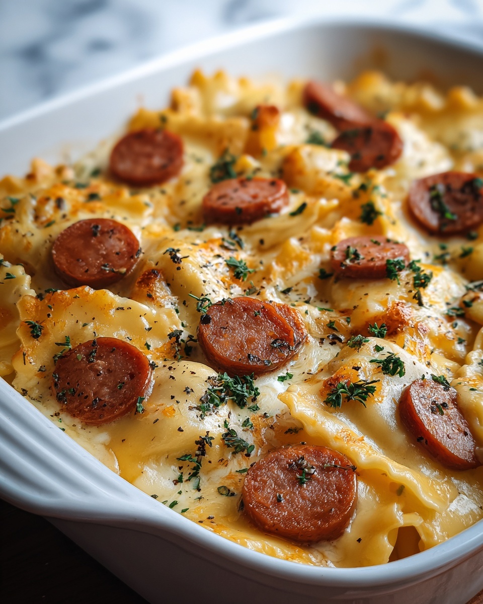 Crockpot Pierogi Casserole with Kielbasa Recipe - Recipe Image